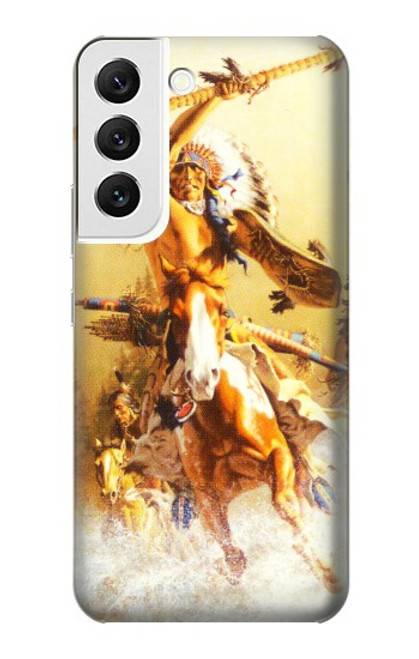 W1087 Red Indian Warrior Hard Case and Leather Flip Case For Samsung Galaxy S22