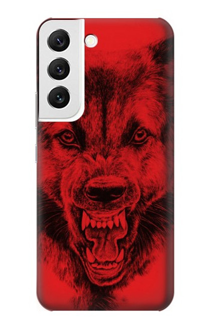 W1090 Red Wolf Hard Case and Leather Flip Case For Samsung Galaxy S22