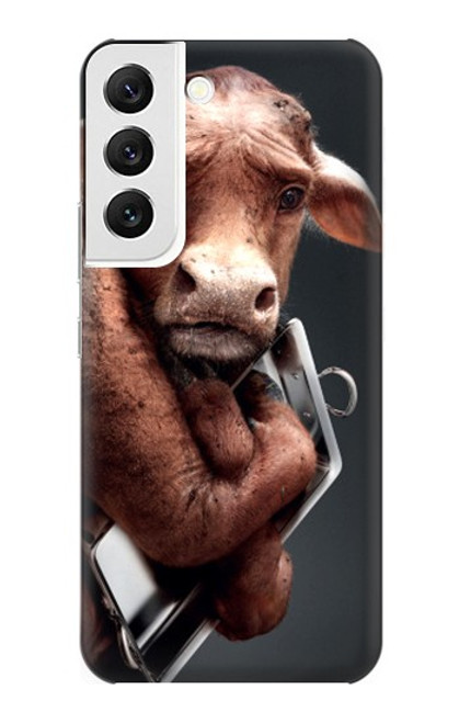 W1271 Crazy Cow Hard Case and Leather Flip Case For Samsung Galaxy S22