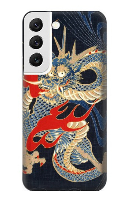 W2073 Japan Dragon Art Hard Case and Leather Flip Case For Samsung Galaxy S22