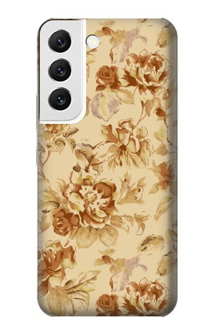 W2180 Flower Floral Vintage Pattern Hard Case and Leather Flip Case For Samsung Galaxy S22