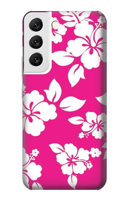 W2246 Hawaiian Hibiscus Pink Pattern Hard Case and Leather Flip Case For Samsung Galaxy S22