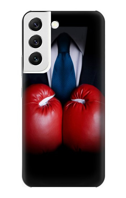 W2261 Businessman Black Suit With Boxing Gloves Hard Case and Leather Flip Case For Samsung Galaxy S22