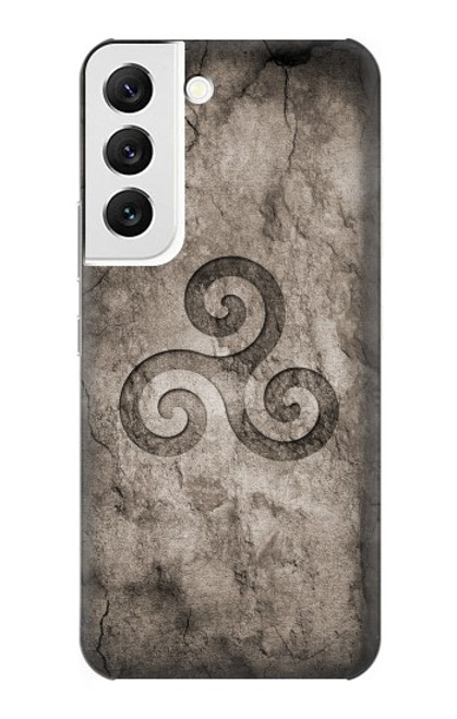 W2892 Triskele Symbol Stone Texture Hard Case and Leather Flip Case For Samsung Galaxy S22