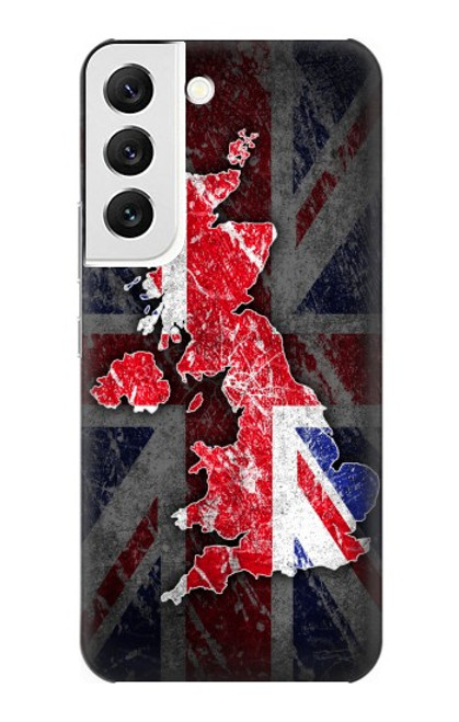 W2936 UK British Flag Map Hard Case and Leather Flip Case For Samsung Galaxy S22