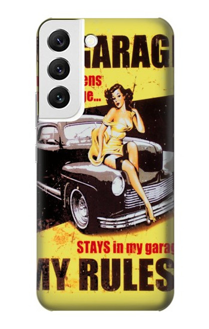 W3198 My Garage Pinup Girl Hard Case and Leather Flip Case For Samsung Galaxy S22