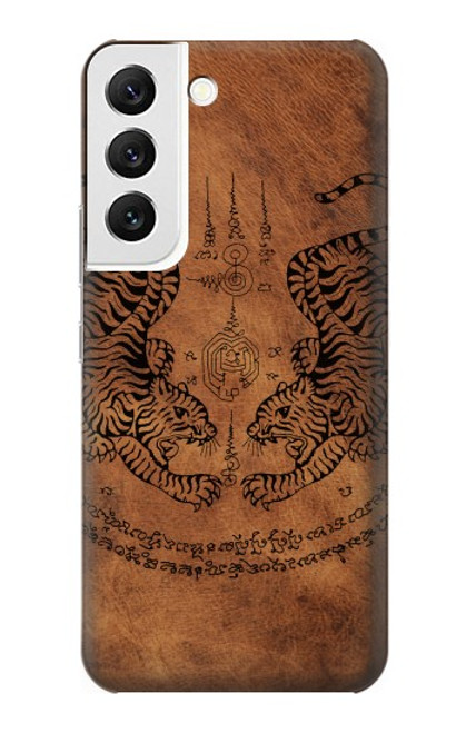 W3209 Sak Yant Twin Tiger Hard Case and Leather Flip Case For Samsung Galaxy S22