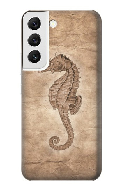 W3214 Seahorse Skeleton Fossil Hard Case and Leather Flip Case For Samsung Galaxy S22