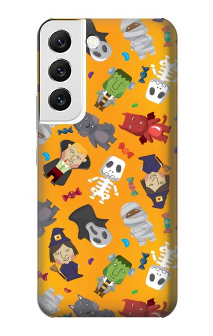 W3275 Cute Halloween Cartoon Pattern Hard Case and Leather Flip Case For Samsung Galaxy S22