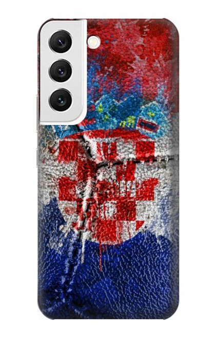 W3313 Croatia Flag Vintage Football Graphic Hard Case and Leather Flip Case For Samsung Galaxy S22