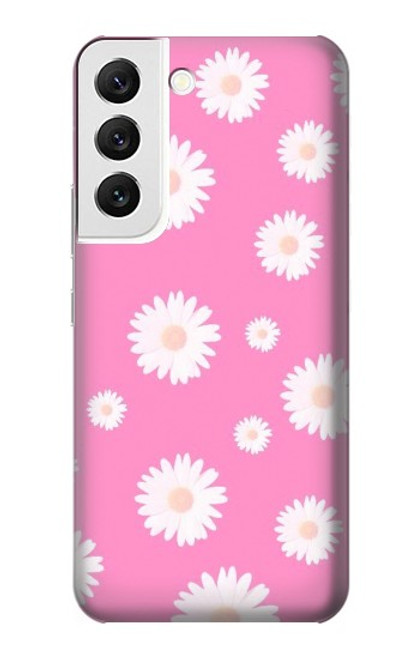 W3500 Pink Floral Pattern Hard Case and Leather Flip Case For Samsung Galaxy S22