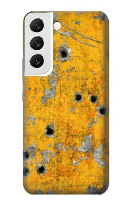 W3528 Bullet Rusting Yellow Metal Hard Case and Leather Flip Case For Samsung Galaxy S22