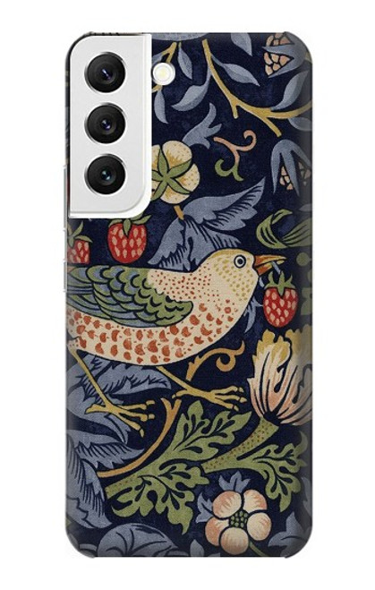 W3791 William Morris Strawberry Thief Fabric Hard Case and Leather Flip Case For Samsung Galaxy S22