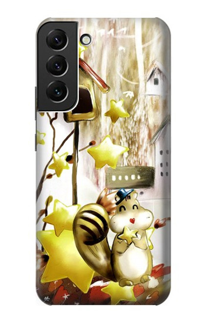 W0109 Cute Squirrel Cartoon Hard Case and Leather Flip Case For Samsung Galaxy S22 Plus
