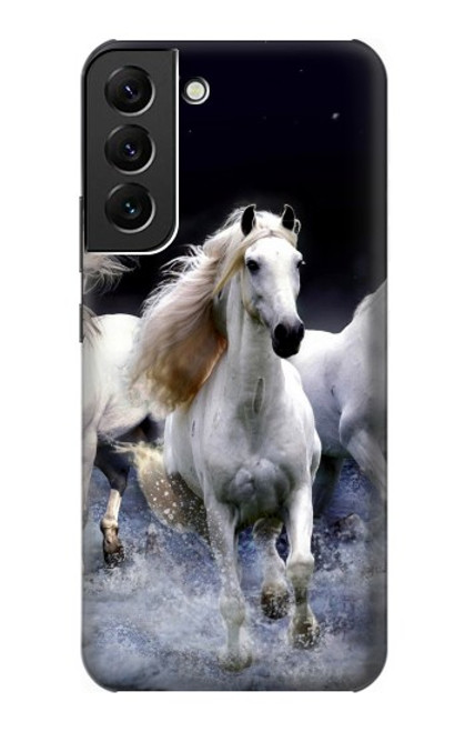 W0246 White Horse Hard Case and Leather Flip Case For Samsung Galaxy S22 Plus