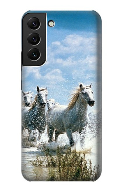 W0250 White Horse Hard Case and Leather Flip Case For Samsung Galaxy S22 Plus