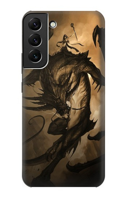 W0388 Dragon Rider Hard Case and Leather Flip Case For Samsung Galaxy S22 Plus