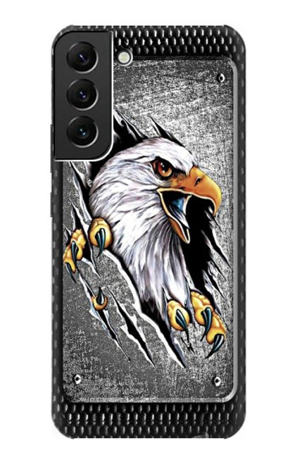 W0855 Eagle Metal Hard Case and Leather Flip Case For Samsung Galaxy S22 Plus