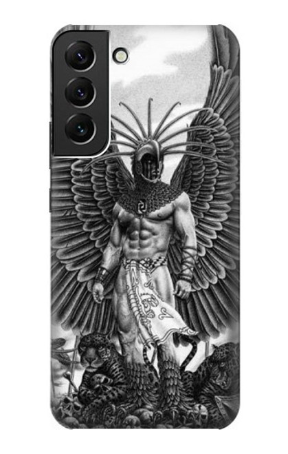 W1235 Aztec Warrior Hard Case and Leather Flip Case For Samsung Galaxy S22 Plus
