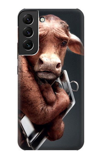 W1271 Crazy Cow Hard Case and Leather Flip Case For Samsung Galaxy S22 Plus