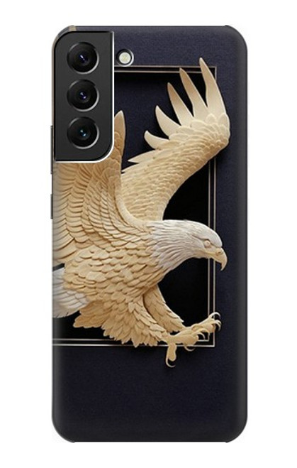 W1383 Paper Sculpture Eagle Hard Case and Leather Flip Case For Samsung Galaxy S22 Plus