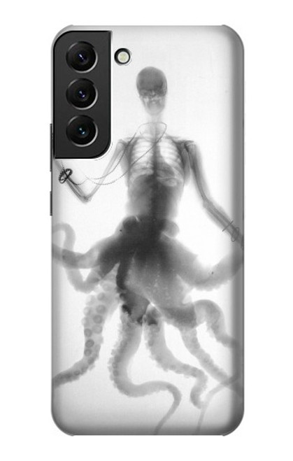 W1432 Skull Octopus X-ray Hard Case and Leather Flip Case For Samsung Galaxy S22 Plus