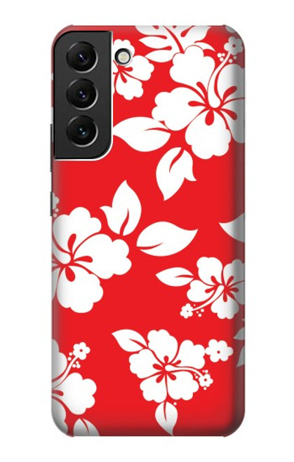 W1949 Hawaiian Hibiscus Pattern Hard Case and Leather Flip Case For Samsung Galaxy S22 Plus