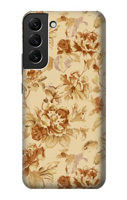 W2180 Flower Floral Vintage Pattern Hard Case and Leather Flip Case For Samsung Galaxy S22 Plus