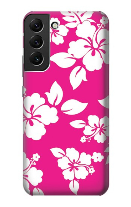 W2246 Hawaiian Hibiscus Pink Pattern Hard Case and Leather Flip Case For Samsung Galaxy S22 Plus