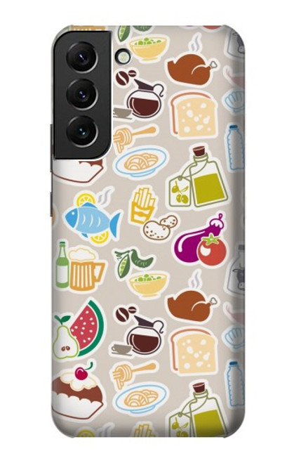 W2321 Food and Drink Seamless Hard Case and Leather Flip Case For Samsung Galaxy S22 Plus