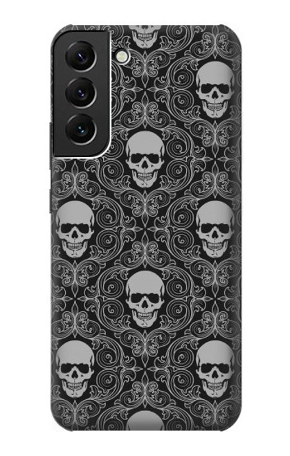 W2371 Skull Vintage Monochrome Pattern Hard Case and Leather Flip Case For Samsung Galaxy S22 Plus