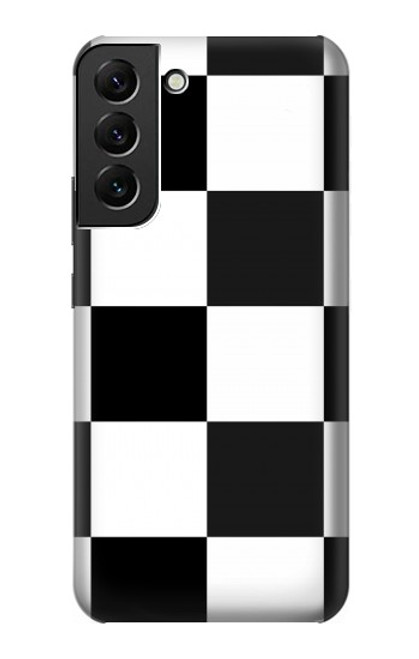 W2492 Black and White Check Hard Case and Leather Flip Case For Samsung Galaxy S22 Plus