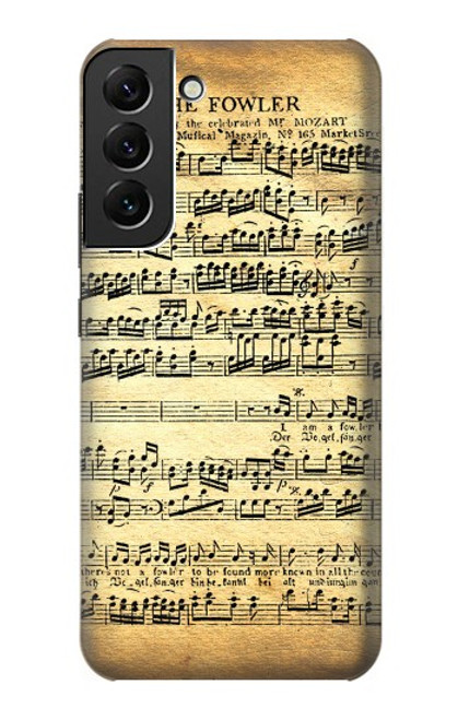 W2667 The Fowler Mozart Music Sheet Hard Case and Leather Flip Case For Samsung Galaxy S22 Plus