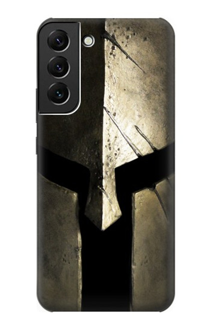 W2673 Spartan Warrior Helmet Hard Case and Leather Flip Case For Samsung Galaxy S22 Plus