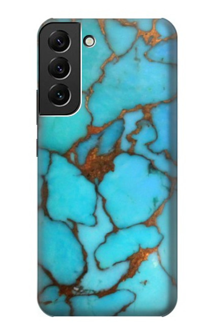 W2685 Aqua Turquoise Gemstone Graphic Printed Hard Case and Leather Flip Case For Samsung Galaxy S22 Plus