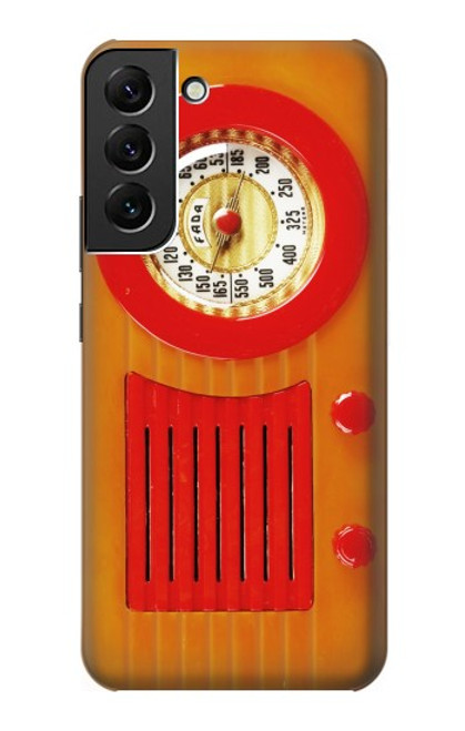 W2780 Vintage Orange Bakelite Radio Hard Case and Leather Flip Case For Samsung Galaxy S22 Plus