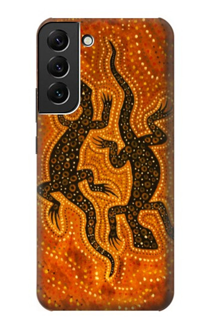 W2901 Lizard Aboriginal Art Hard Case and Leather Flip Case For Samsung Galaxy S22 Plus