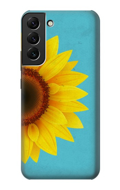 W3039 Vintage Sunflower Blue Hard Case and Leather Flip Case For Samsung Galaxy S22 Plus