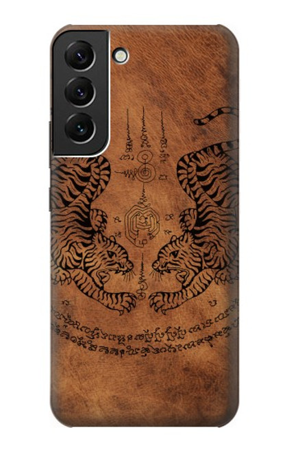 W3209 Sak Yant Twin Tiger Hard Case and Leather Flip Case For Samsung Galaxy S22 Plus