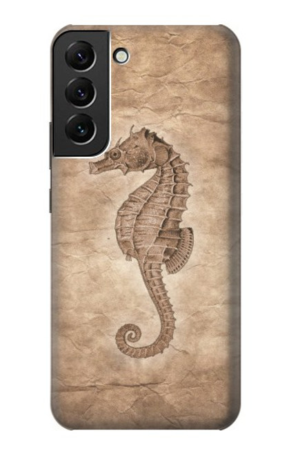 W3214 Seahorse Skeleton Fossil Hard Case and Leather Flip Case For Samsung Galaxy S22 Plus