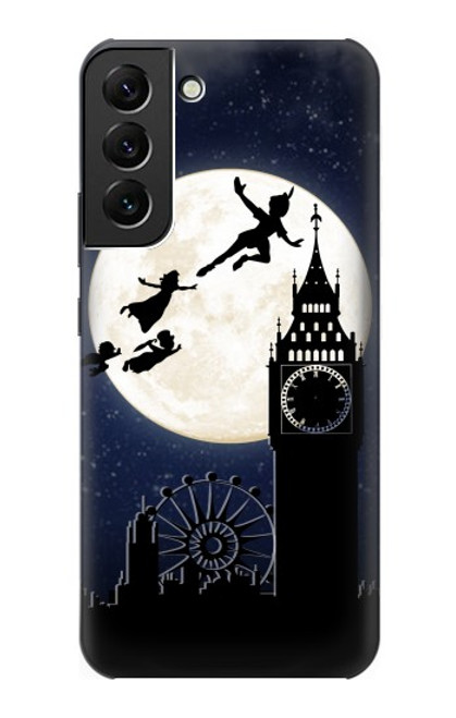 W3249 Peter Pan Fly Full Moon Night Hard Case and Leather Flip Case For Samsung Galaxy S22 Plus