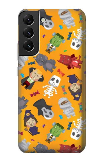 W3275 Cute Halloween Cartoon Pattern Hard Case and Leather Flip Case For Samsung Galaxy S22 Plus