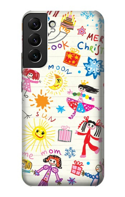 W3280 Kids Drawing Hard Case and Leather Flip Case For Samsung Galaxy S22 Plus