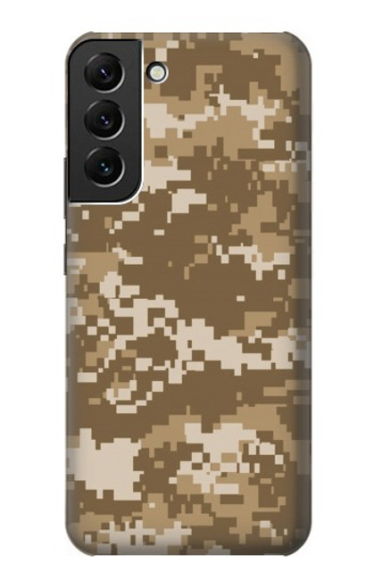 W3294 Army Desert Tan Coyote Camo Camouflage Hard Case and Leather Flip Case For Samsung Galaxy S22 Plus