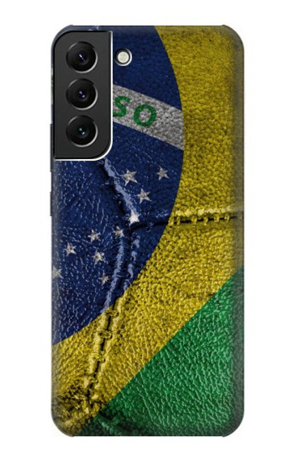 W3297 Brazil Flag Vintage Football Graphic Hard Case and Leather Flip Case For Samsung Galaxy S22 Plus