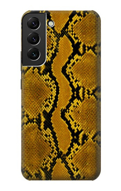 W3365 Yellow Python Skin Graphic Print Hard Case and Leather Flip Case For Samsung Galaxy S22 Plus