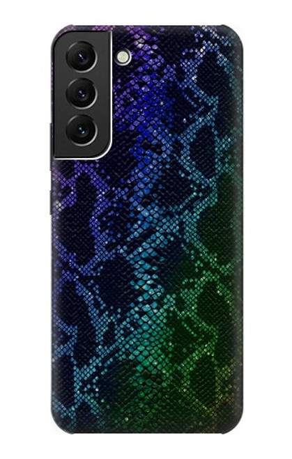 W3366 Rainbow Python Skin Graphic Print Hard Case and Leather Flip Case For Samsung Galaxy S22 Plus