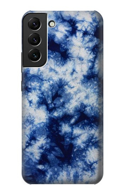 W3439 Fabric Indigo Tie Dye Hard Case and Leather Flip Case For Samsung Galaxy S22 Plus