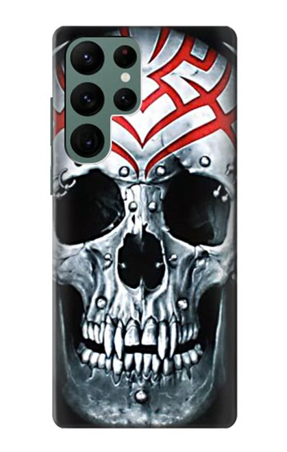 W0223 Vampire Skull Tattoo Hard Case and Leather Flip Case For Samsung Galaxy S22 Ultra