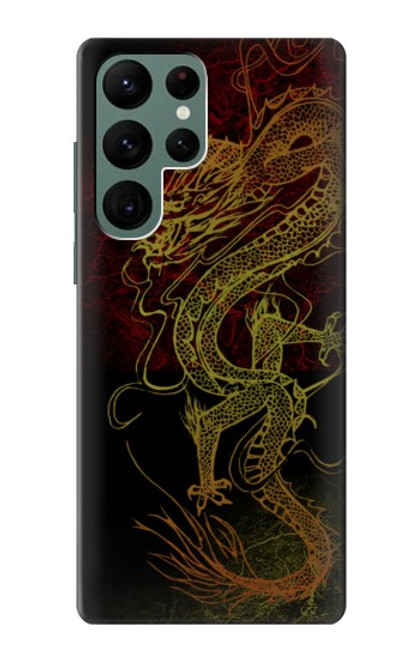 W0354 Chinese Dragon Hard Case and Leather Flip Case For Samsung Galaxy S22 Ultra